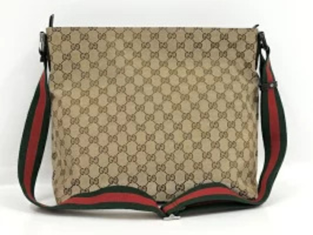 Gucci Cream Shoulder Sherry GG Bag Beige Canvas Cream Tan